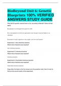 BioBeyond Unit 6: Genetic Blueprints 100% VERIFIED  ANSWERS STUDY GUIDE