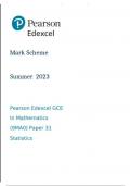 A-Level Edexcel Mathematics Mechanics Mark scheme 2023 (Summer 2023)