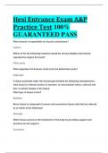 BEST ANSWERS Hesi Entrance Exam A&P Practice Test 100%  GUARANTEED PASS