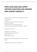 HFMA CRCR EXAM 2024 EXPERT  CERTIFIED QUESTIONS AND ANSWERS 100% ALREADY GRADED A+