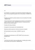 ARF Exam T/F An "Exemption" is an exception to the requirements of Health and Safety Code Section 1522 and applicable regulations that is nontransferable - ANSWER-True T/F Exceptions are granted for particular client(s) and can be transferred from f