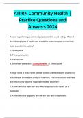 BUNDLE for ATI RN Community Health Practice B Questions and Answers Graded A+