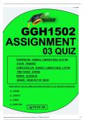 GGH1502 ASSIGNMENT 03 QUIZ  2024 (20 MCQ)