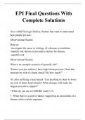 EPI Final Questions With Complete Solutions