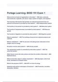 Portage Learning- BIOD 151 Exam 1 Questions with correct Answers 2024/2025( A+ GRADED 100% VERIFIED).