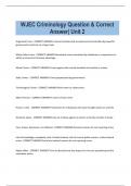 WJEC Criminology Question & Correct  Answer| Unit 2