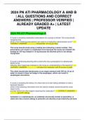 2024 PN ATI PHARMACOLOGY A AND B | ALL QUESTIONS AND CORRECT ANSWERS | PROFESSOR VERIFIED | ALREADY GRADED A+ | LATEST UPDATE