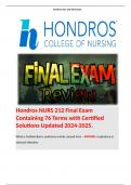 Hondros NURS 212 Final Exam Containing 76 Terms with Certified Solutions Updated 2024-2025. 
