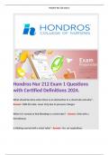 Hondros Nur 212 Exam 1 Questions with Certified Definitions 2024. 