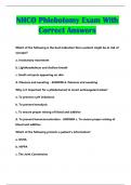 NHCO Phlebotomy Exam With Correct Answers