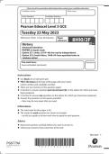 2023 Pearson Edexcel merged question and mark scheme History Advanced Subsidiary PAPER 2: Depth study Option 2F.1: India, c1914–48: the road to independence Option 2F.2: South Africa, 1948–94: from apartheid state to ‘rainbow nation’