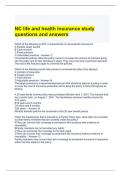 NC life and health insurance study questions and answers