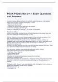 PEAK Pilates Mat Lvl 1 Exam Questions and Answers