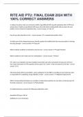  RITE AID PTU: FINAL EXAM 2024 WITH 100% CORRECT ANSWERS