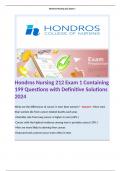  Hondros Nursing 212 Exam 1 Containing 199 Questions with Definitive Solutions 2024