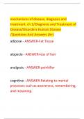 mechanisms of disease, diagnosis and treatment. ch 1/Diagnosis and Treatment of Disease/Disorders Human Disease /Questions And Answers (A+)