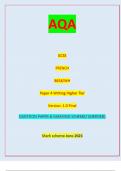 AQA GCSE FRENCH 8658/WH Paper 4 Writing Higher Tier Version: 1.0 FinalQUESTION PAPER & MARKING SCHEME/ [MERGED] Marking scheme June 2023