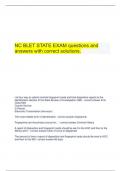   NC BLET STATE EXAM questions and answers with correct solutions.