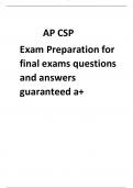 ap csp Exam Preparation for  final exams questions  and answers  guaranteed a+