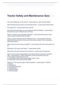 Tractor Safety and Maintenance Quiz