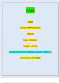 AQA A-level FURTHER MATHEMATICS 7367/3S Paper 3 Statistics Version: 1. QUESTION PAPER & MARKING SCHEME/ [MERGED] Marking scheme June 20230 Final