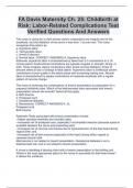 FA Davis Maternity Ch. 25: Childbirth at Risk: Labor-Related Complications Test Verified Questions And Answers