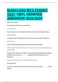 BEST REVIEW Maryland Mva permit test 100% VERIFIED ANSWERS  2024/2025