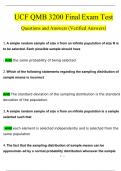 UCF QMB 3200 Final Exam Test Questions and Answers (2024 / 2025) (Verified Answers)