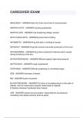 CAREGIVER EXAM ANALGESIC - ANSWER-Gets rid of pain w/out loss of consciousness ANAPHYLACTIC - ANSWER-Causing anaphylaxis ANAPHYLAXIS - ANSWER-Life threatening allergic reaction ANTI-COAGULANTS - ANSWER-prevent blood clotting ANTIEMETIC - ANSWER-Drug that 