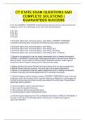 CT STATE EXAM QUESTIONS AND COMPLETE SOLUTIONS | GUARANTEED SUCCESS