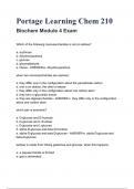 Portage Learning Chem 210 Biochem Module 4 Exam