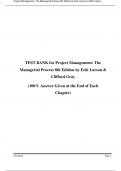 TEST BANK & Solution manual for Project Management: The Managerial Process 8th Edition by Erik Larson & Clifford Gray 