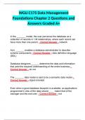 WGU C175 Data Management Foundations Chapter 2 Questions and Answers Graded A+ 