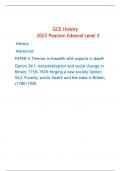 merged questions and mark scheme GCE History 2023 Pearson Edexcel Level 3 History Advanced PAPER 3: Themes in breadth with aspects in depth Option 34.1: Industrialisation and social change in Britain, 1759–1928: forging a new society Option 34.2: Poverty,