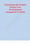 Chamberlain 602 Pediatric Primary Care Developmental management of infants