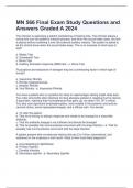  MN 566 Final Exam Study Questions and Answers Graded A 2024 