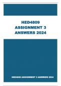 HED4809 ASSIGNMENT 3 ANSWERS 2024