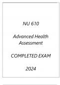 NU 610 ADVANCED HEALTH ASSESSMENT LATEST EXAM 2024 HERZING UNI.