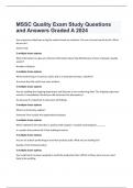  MSSC Quality Exam Study Questions and Answers Graded A 2024 
