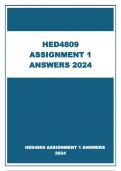 HED4809 ASSIGNMENT 1 ANSWERS 2024