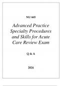 NU 665 ADVANCED PRACTICE SPECIALTY EXAM HERZING UNI 2024.