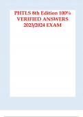 PHTLS 8th Edition 100% VERIFIED ANSWERS EXAM 2024.