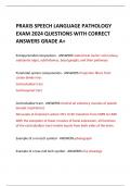PRAXIS SPEECH LANGUAGE PATHOLOGY  EXAM 2024 QUESTIONS WITH CORRECT  ANSWERS GRADE A+