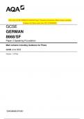 2023 AQA GCSE GERMAN 8668/SF Paper 2 Speaking Foundation Mark scheme including  Guidance for Photo cards June 2023 [VERIFIED] GCSE GERMAN 8668/SF Paper 2 Speaking Foundation