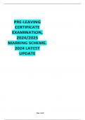 PRE-LEAVING CERTIFICATE EXAMINATION, 2024/2025 MARKING SCHEME. 2024 LATEST UPDATE.