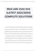 Med aide state test  (LATEST 2023/2024)  COMPLETE SOLUTIONS