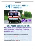 EMT FINAL-JB Learning Exam Questions Containing 221 Terms with Certified Solutions 2024