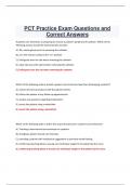 PCT Practice Exam Questions and Correct Answers