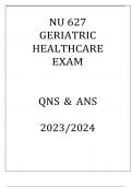 NU 627 GERIATRIC HEALTHCARE EXAM HERZING UNI 2024.