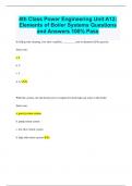 4th Class Power Engineering Unit A12: Elements of Boiler Systems Questions  and Answers 100% Pass